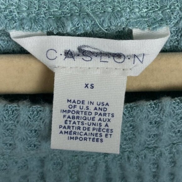 NWT Nordstrom Dolman Sleeve Waffle Knit Thermal Sweater Green Size XS Caslon Top - Picture 4 of 10